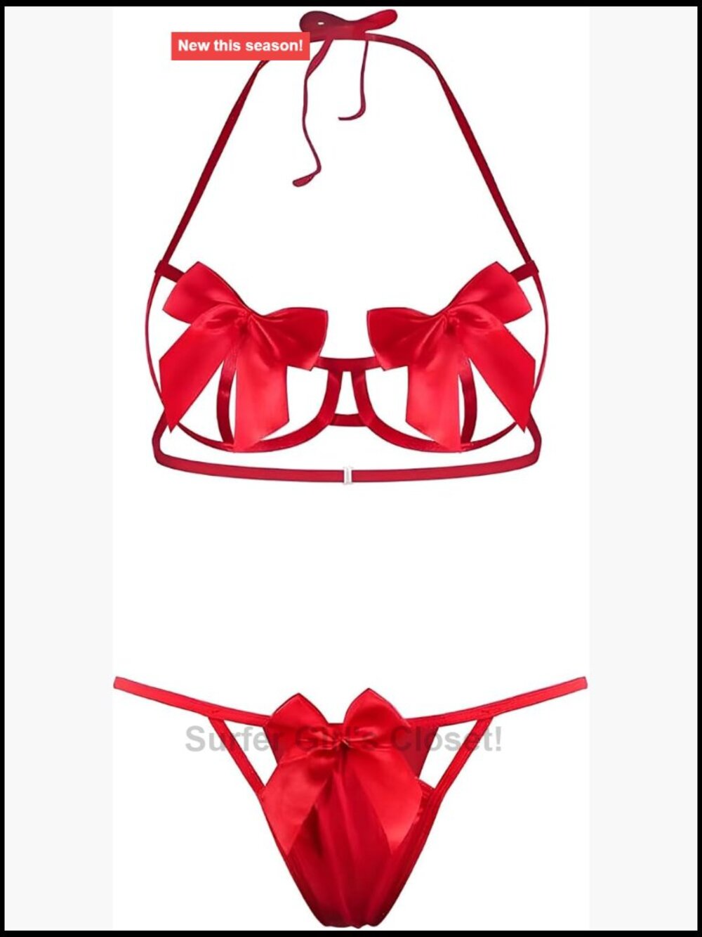 Sexy Bow Tie Lingerie Set - Teddies & 2 Piece Sets